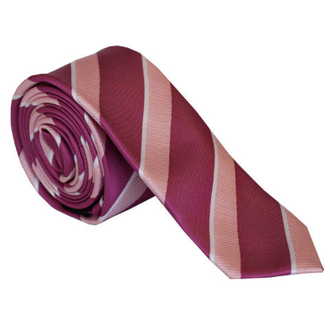 Lyserød m. striber slips