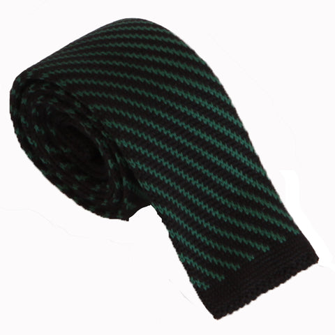 Sort/Grøn stribet slips