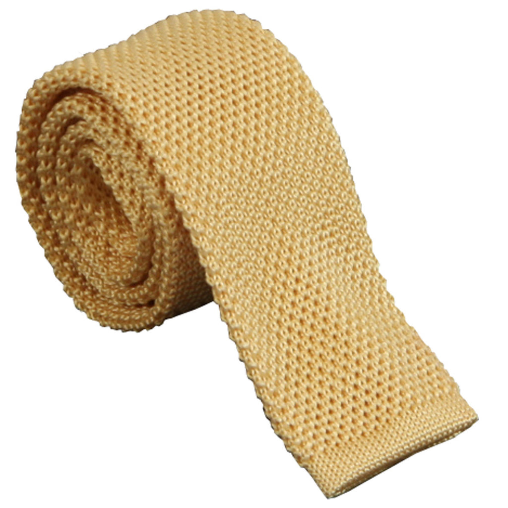 Kakifarvet strikket slips