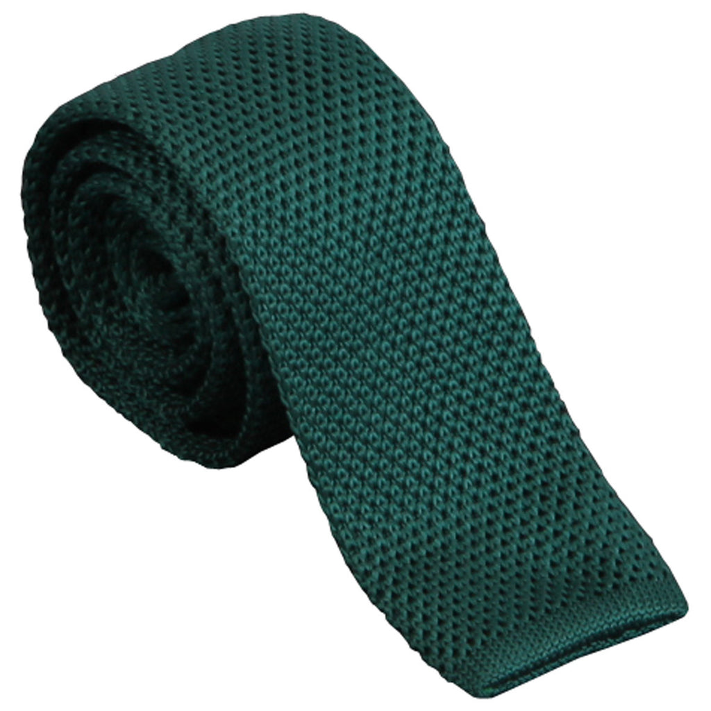 Petroleumsgrøn strikket slips