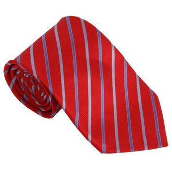 Rød m. blå bredt slips