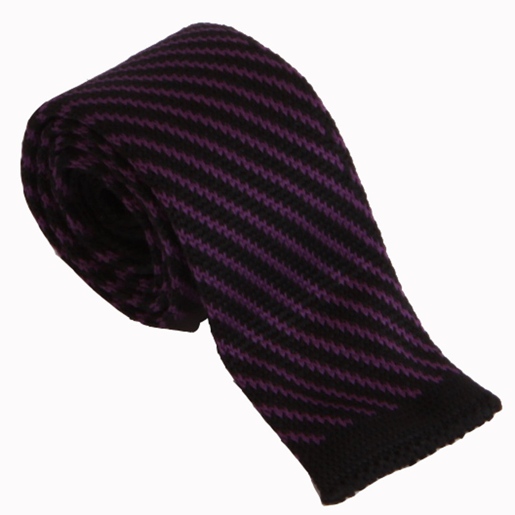 Sort/lilla strikket slips